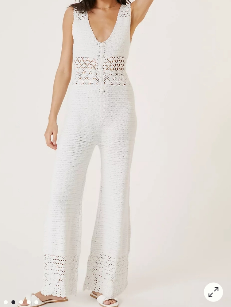 Magali Pascal Ingrid Crochet Jumpsuit Anthropologie